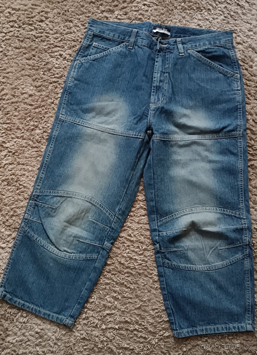 PÁNSKÉ 3/4 DŽÍNY, RIFLOVÉ KALHOTY, rifle - vel.48