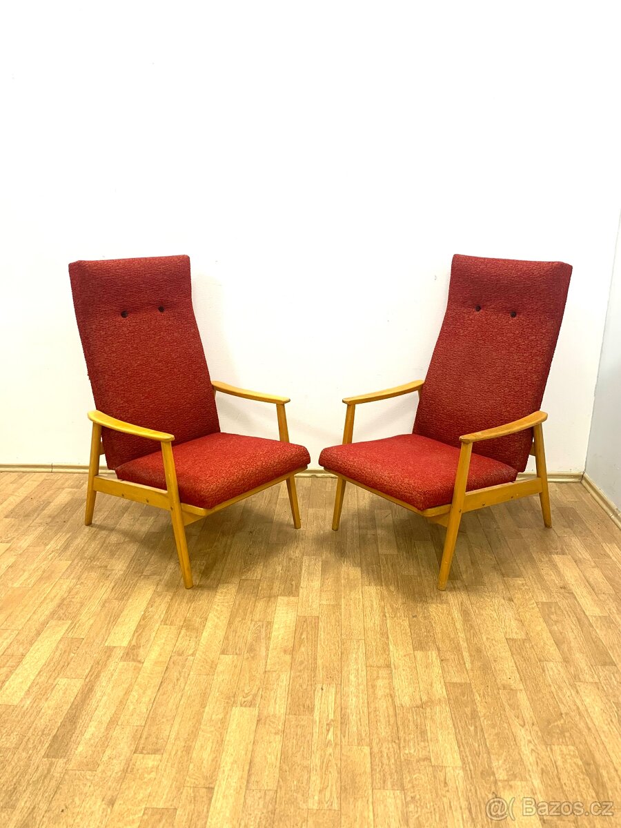 Retro kŕesla TON 60. léta polohovací