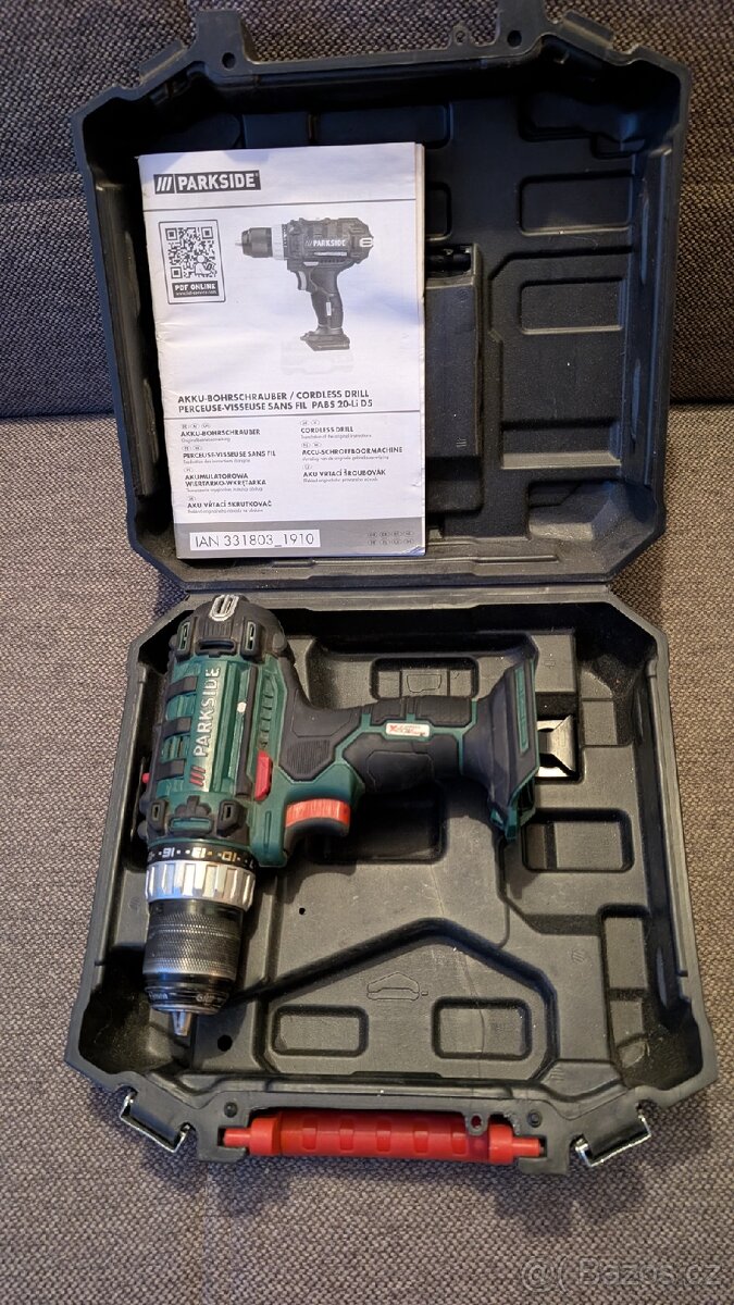Aku vrtačka s kufříkem Parkside