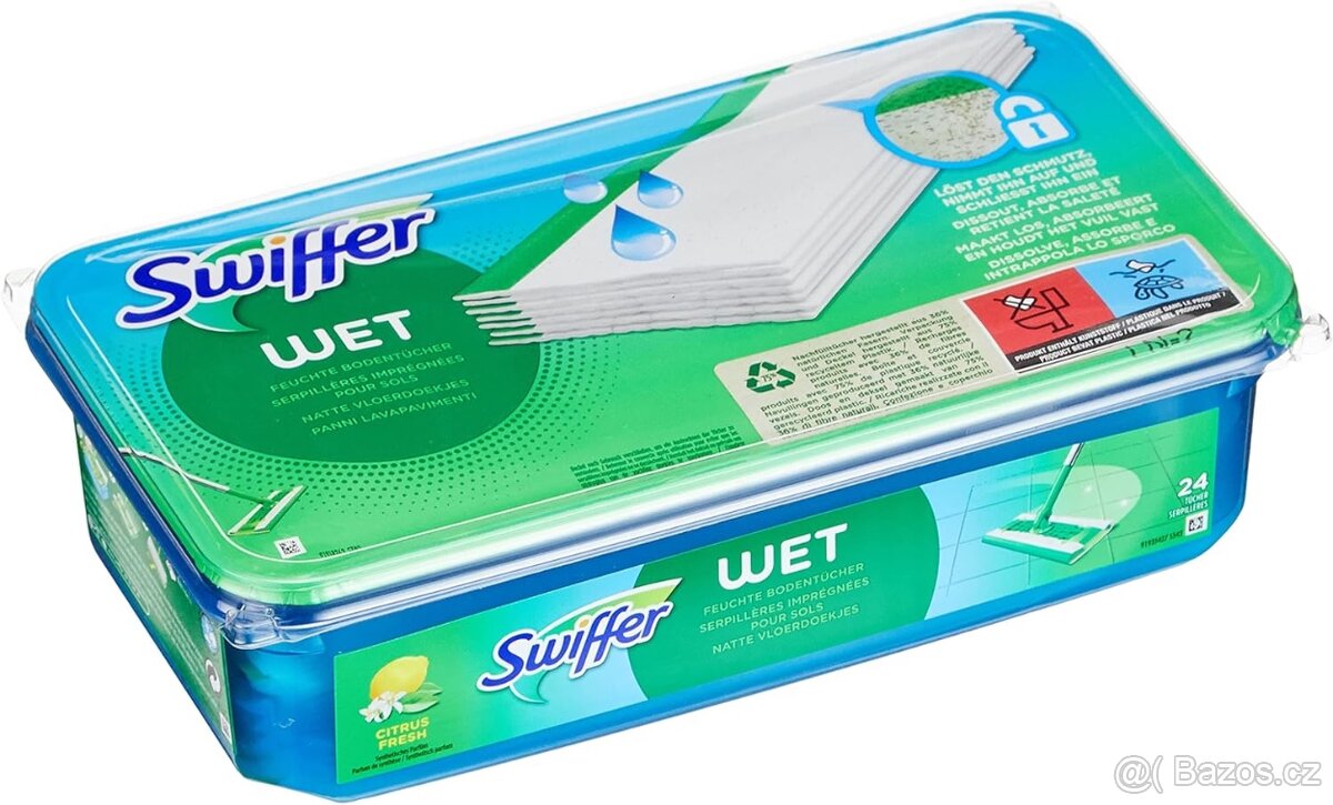 SWIFFER WET 24ks náhradní mokré ubrousky pro mop