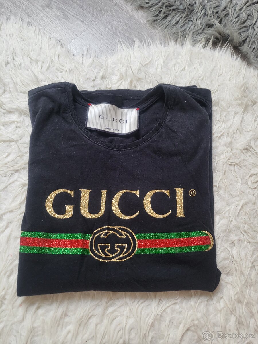 Černé triko Gucci