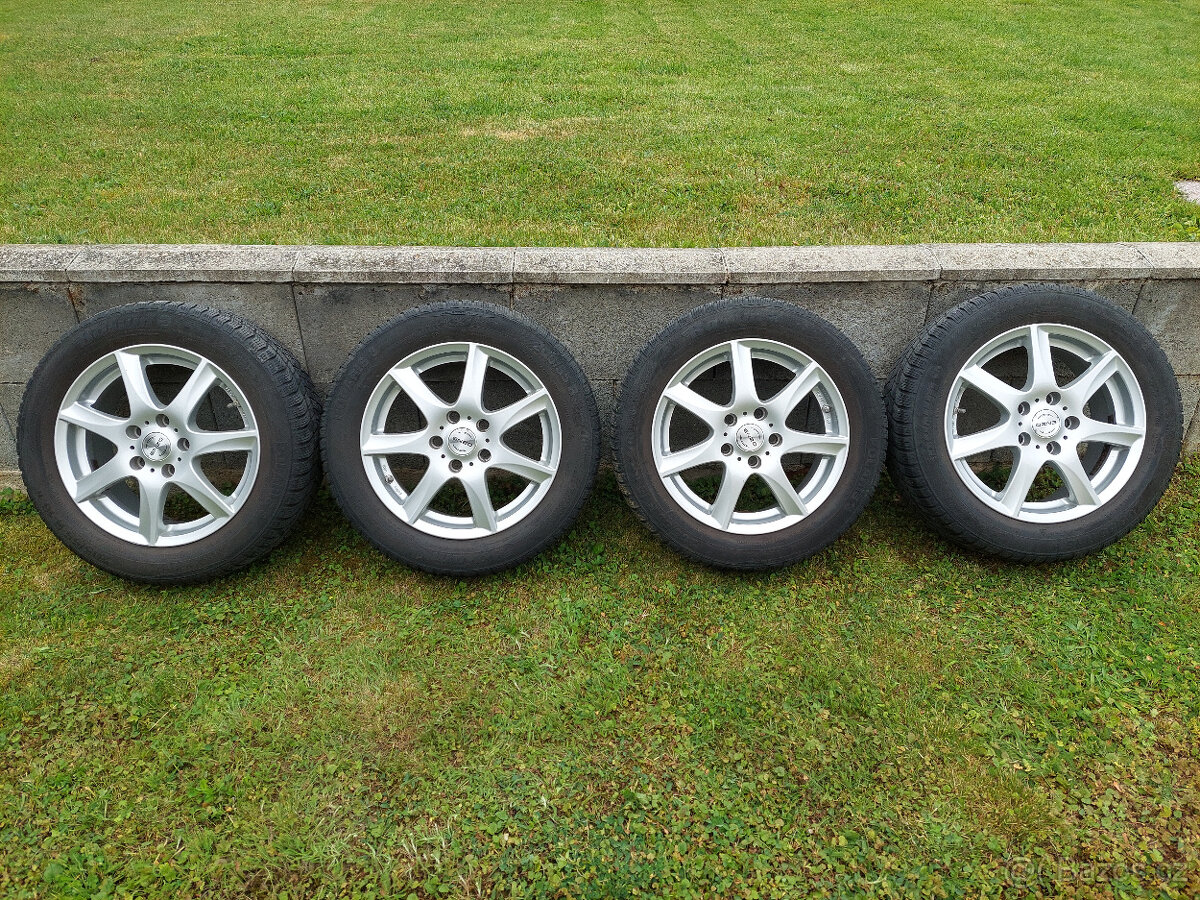 4x alu 6,5x16' 5x114,3 + šrouby a zimní pneu 205/55 R16