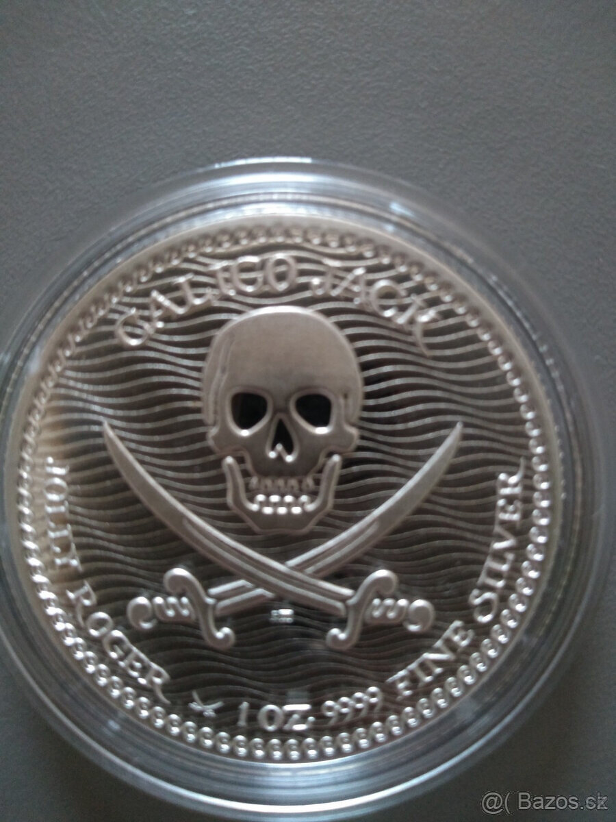 PRODÁM 1 Oz STŘÍBRNOU MINCI SMRTKA - CALICO JACK