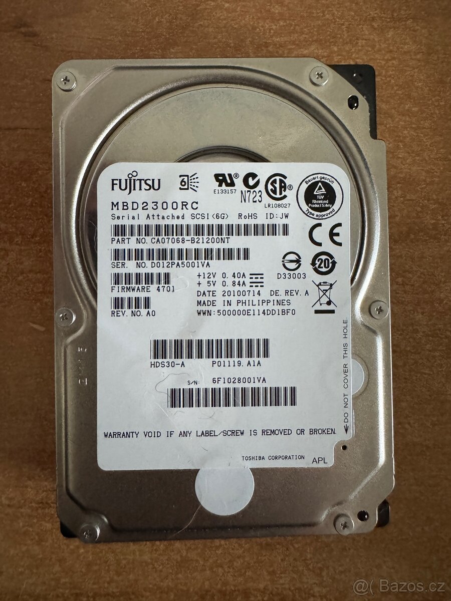 Fujitsu MBD2300RC 300GB 10K 6Gbps 2,5