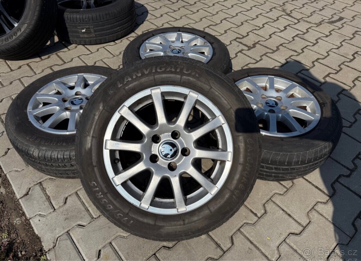 4x al kola 5x112 15 + pneu letní 195/65 R15