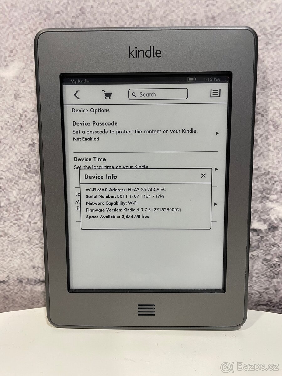 Čtečka knížek Amazon Kindle 5.gen DO1200 dotyková 3GB