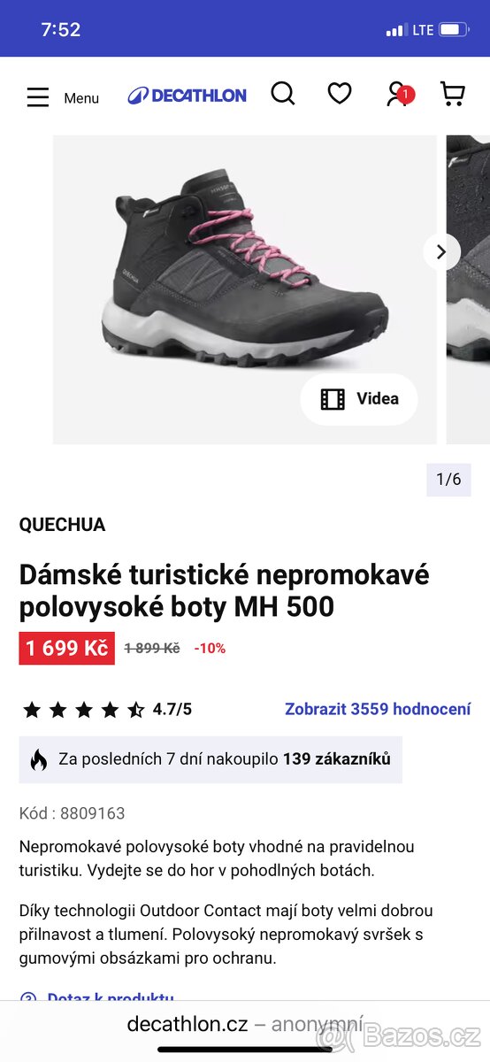 Turisticke boty vel. 37