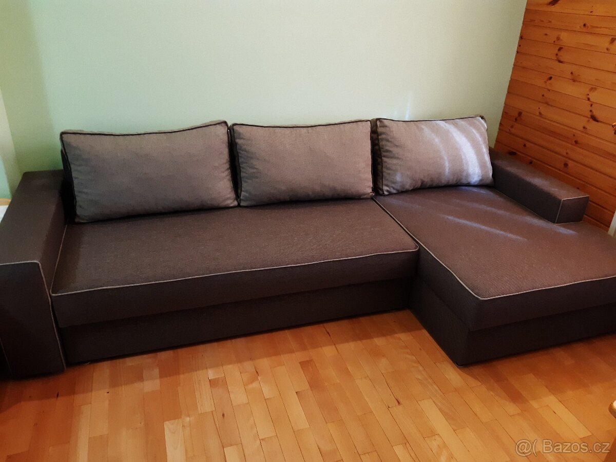 Velká rozkládací rohová sedací souprava