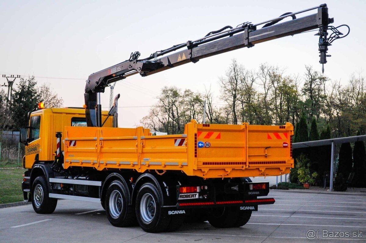 SCANIA P380 6X4 SKLÁPĚČ / VYKLÁPĚČ + HYDRAULICKÁ RUKA EU4