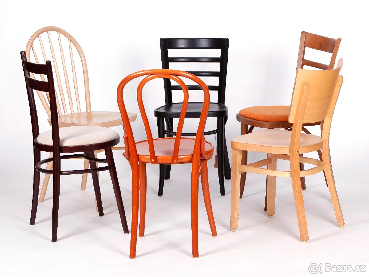 Jídelní židle TON, každá jíná 6 ks, nikdy nepoužité.