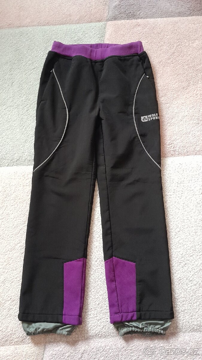 Softshelové zateplené kalhoty vel. 128
