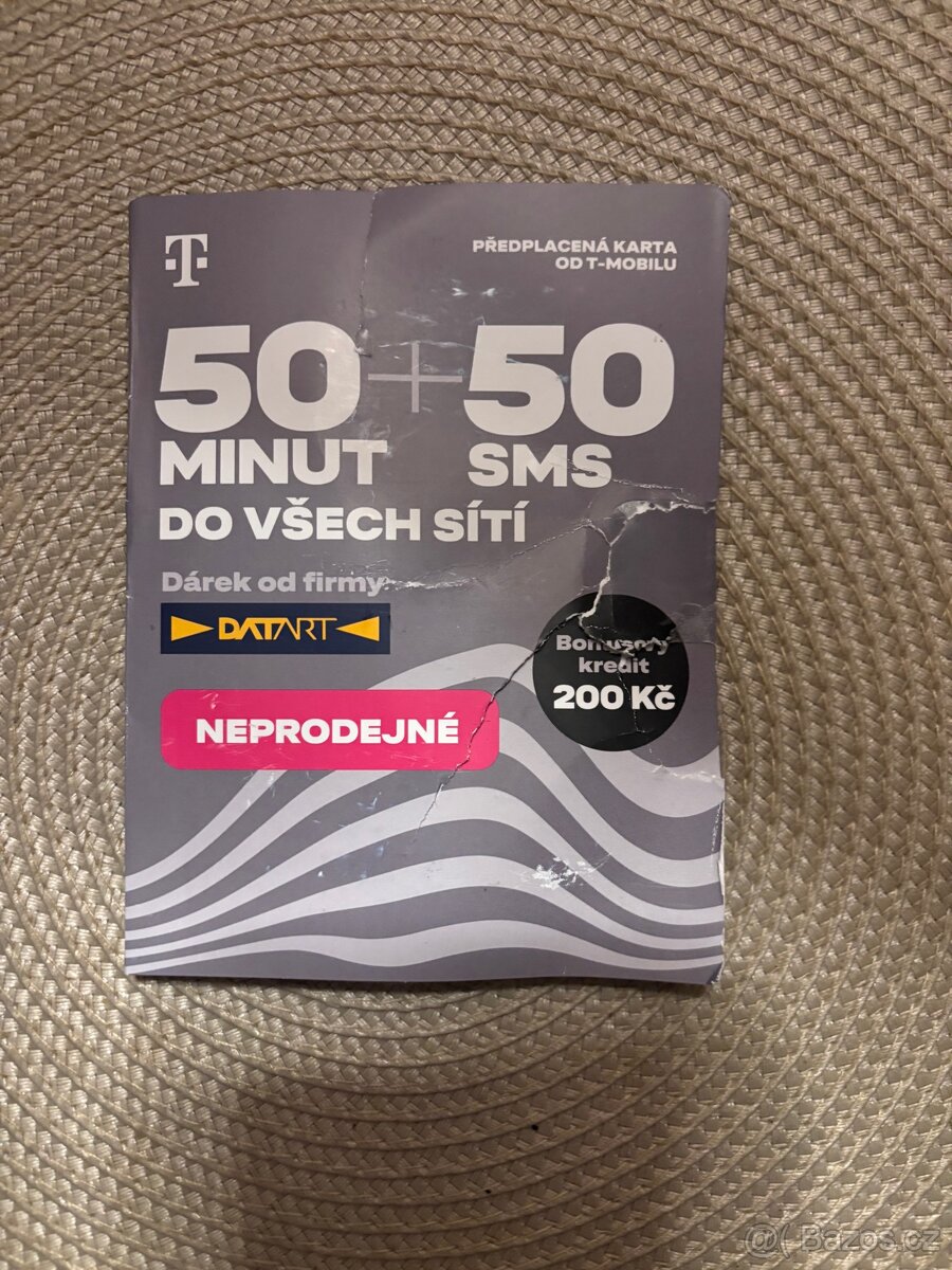 Prodám předplacenou sim kartu do mobilu