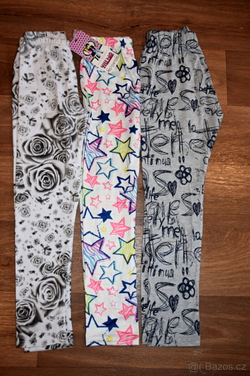 3x Dívčí legíny vel.122 - 128 NOVÉ