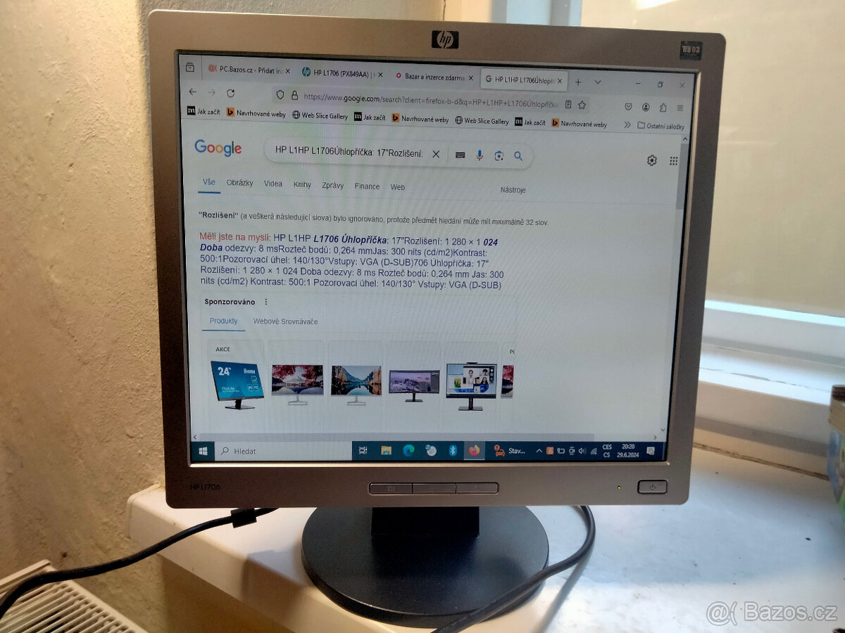 HP L1706, zachovalý LCD monitor