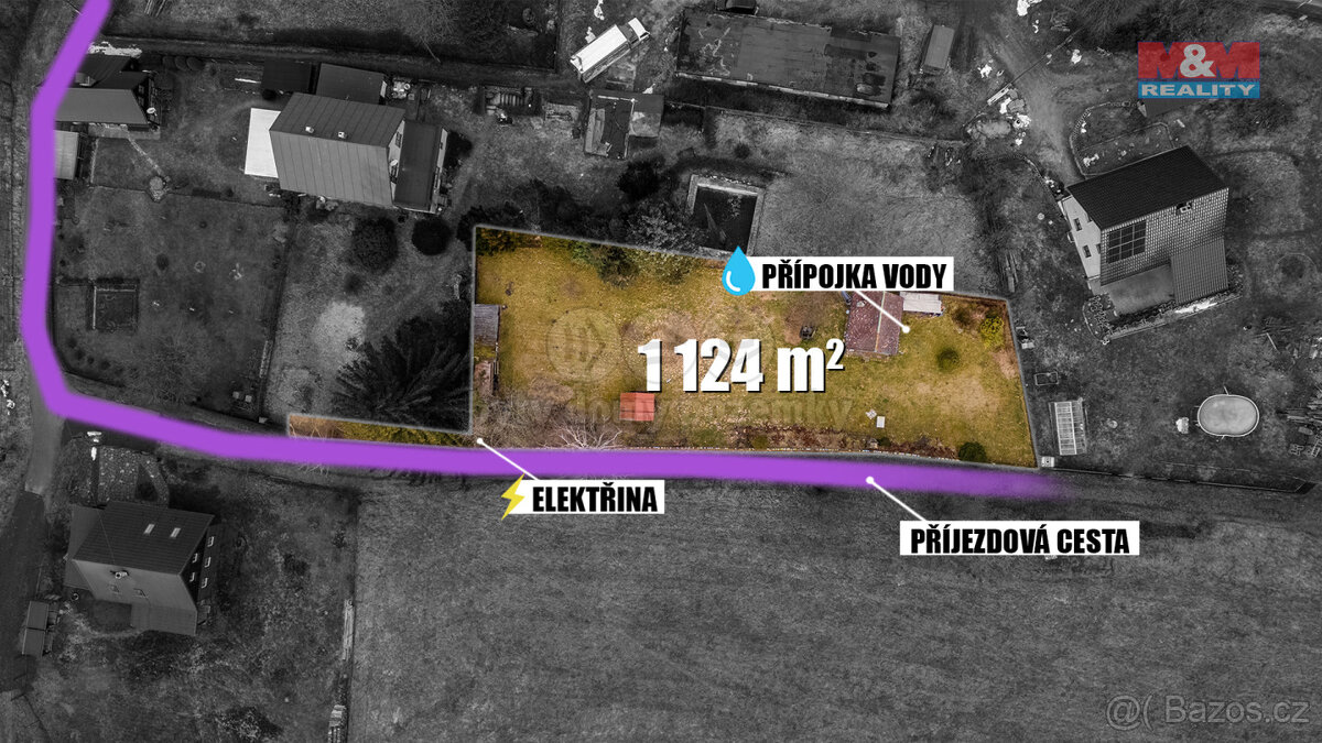 Prodej pozemku k bydlení, 1124 m², Prysk