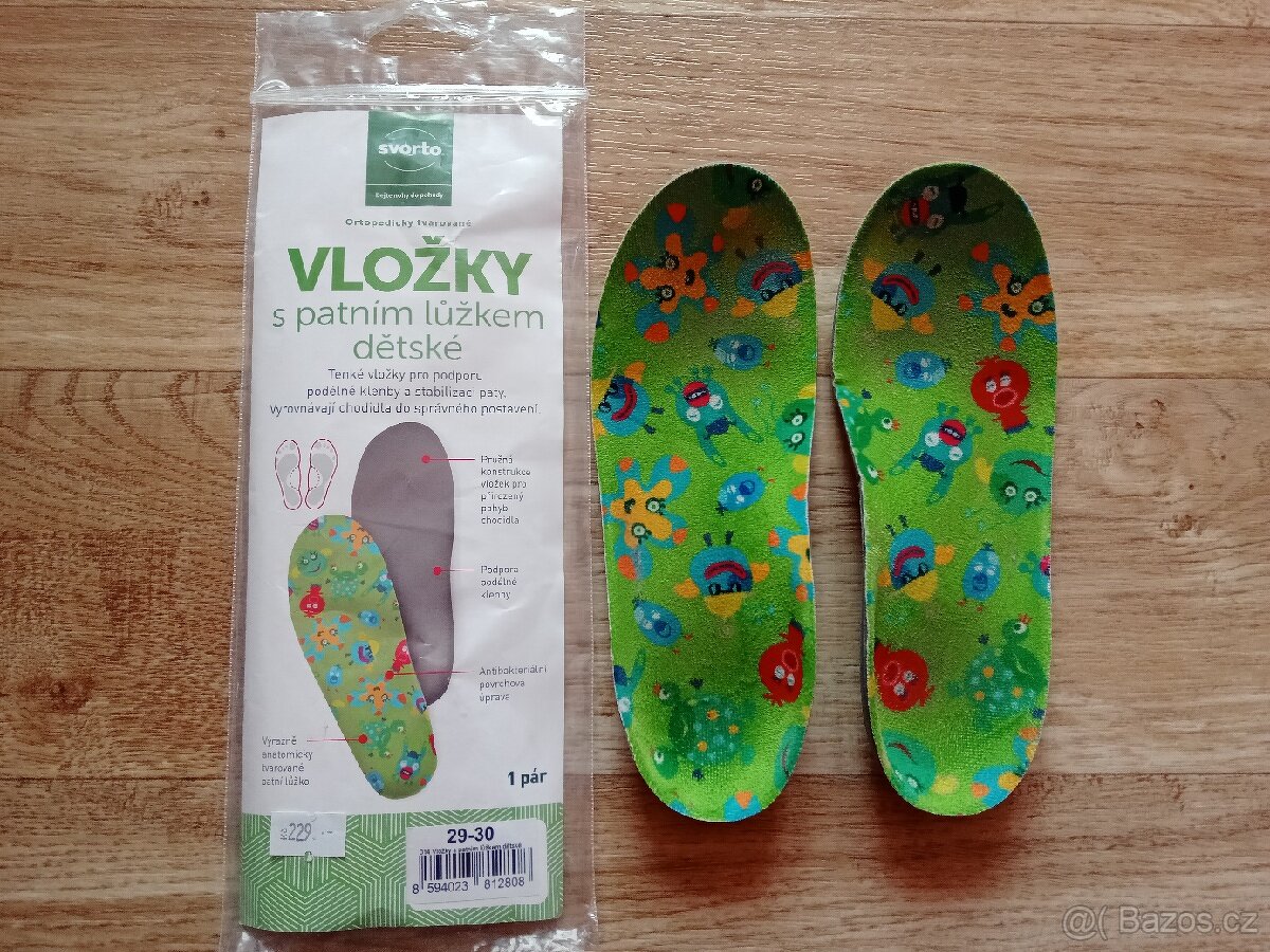 Dětské ortopedické vložky s patním lůžkem, vel. 29-30