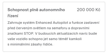 Přenechám Tesla FSD (Full Self-Driving) na novou Teslu