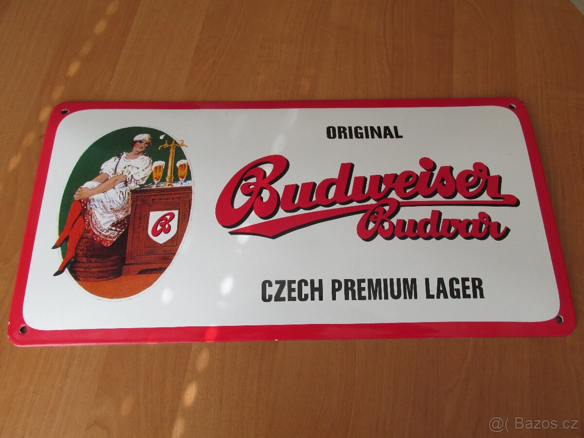 Smaltovaná cedule pivní Budweiser