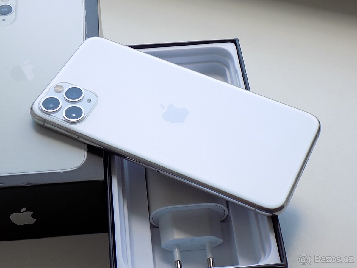 Apple iPhone 11 Pro Max 64GB Stříbrný - ZÁRUKA - 100% BATER.