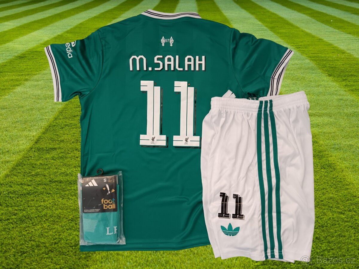 dres Salah Liverpool FC zelená edice 145-155cm