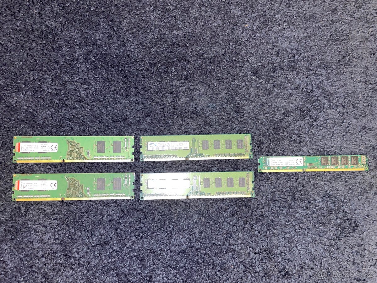 💾 DDR3 RAM – 16GB set (5 modulů) – Kingston + Samsung