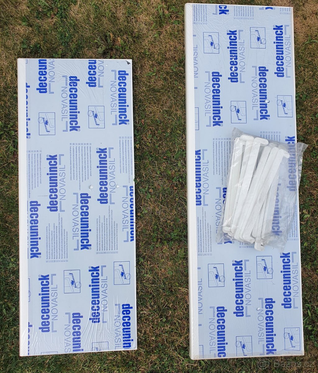 Nové parapety plastové bílé vč. bočních krytek