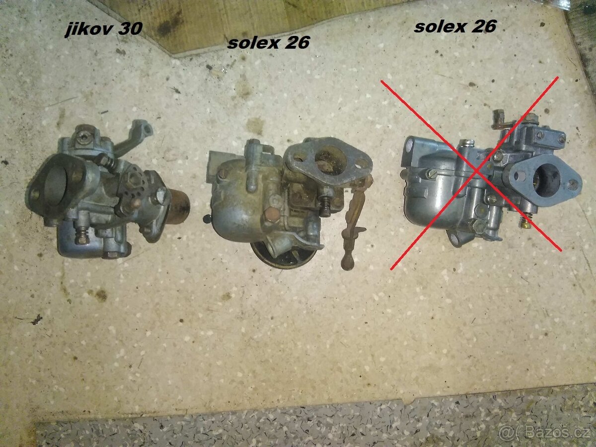 Karburátor SOLEX 26 UAHD a Jikov 30