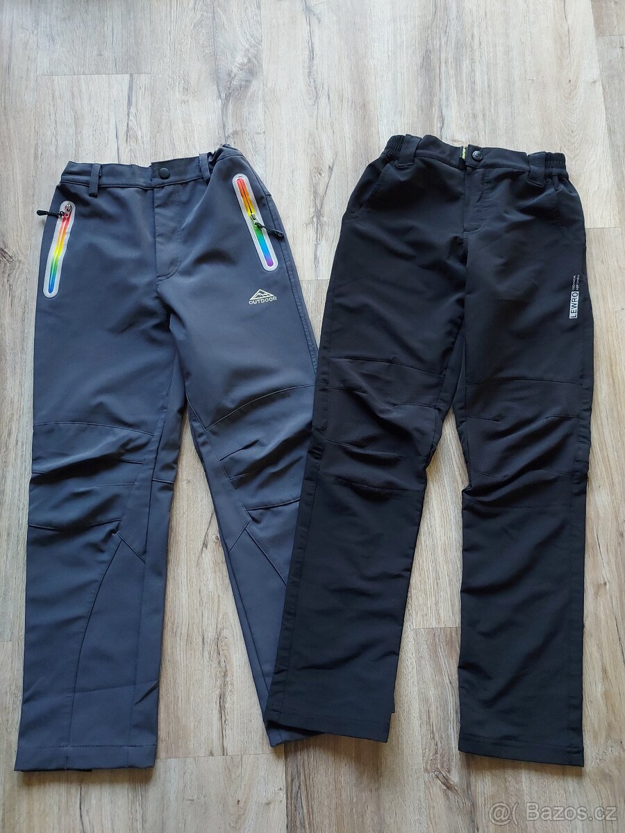 Softshellové kalhoty + tenké, vel. 140/146