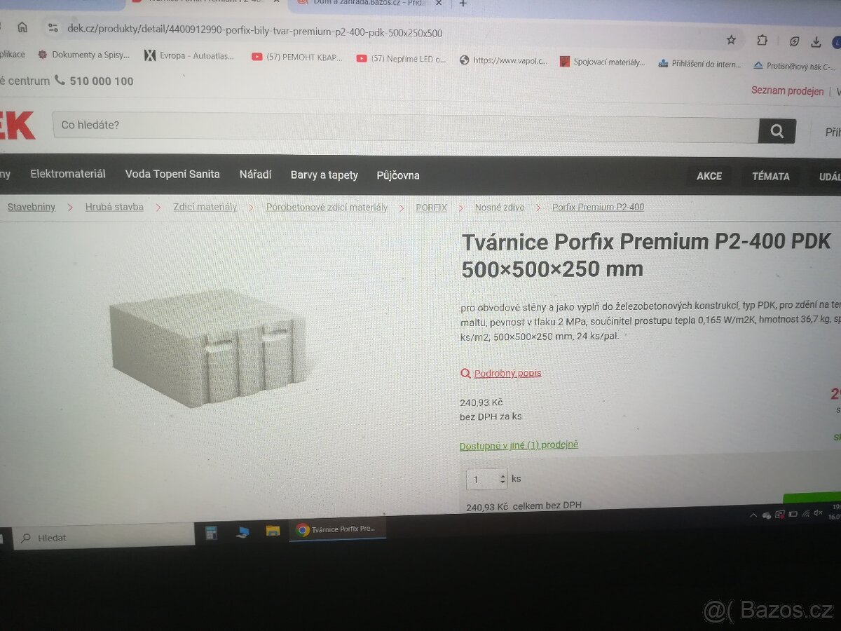 Prodám Porfix Premium P2-400 PDK 500×500×250 mm
