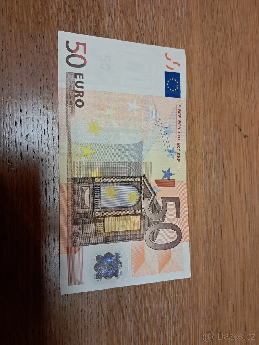 50 eur z roku 2002 pěkná