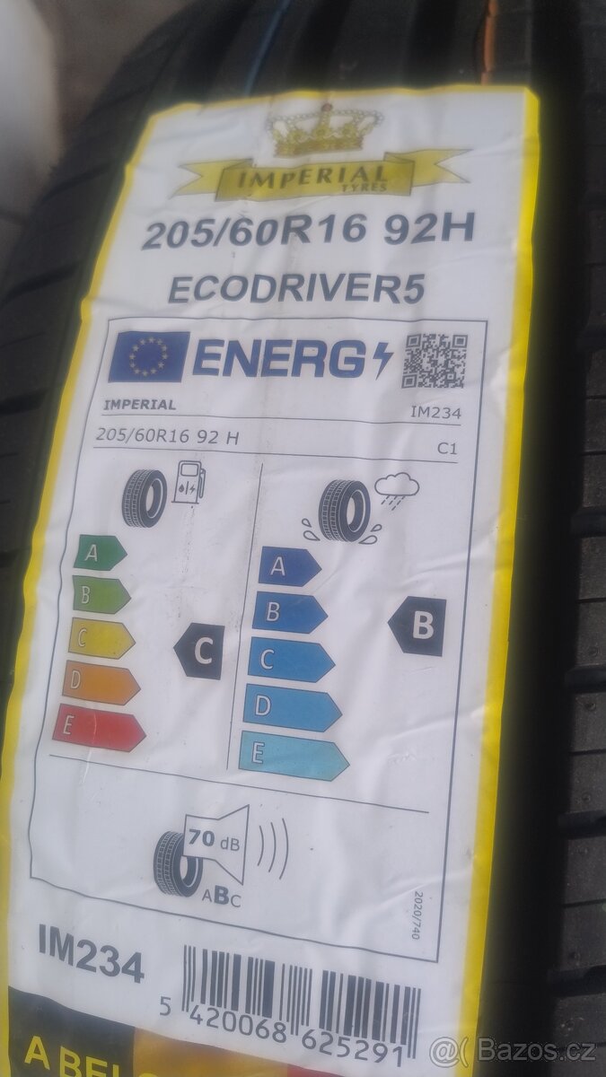 Letní pneu nové 205/60/16