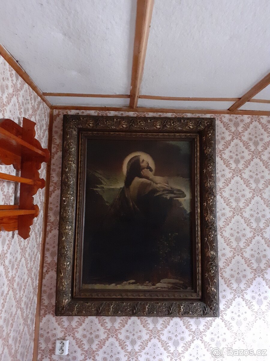 Velký obraz Ježíše, cca 130 x 100 cm