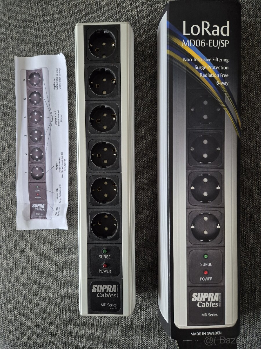 Napájecí lišta SUPRA MD06-EU/SP Mk3.1 - stříbrná