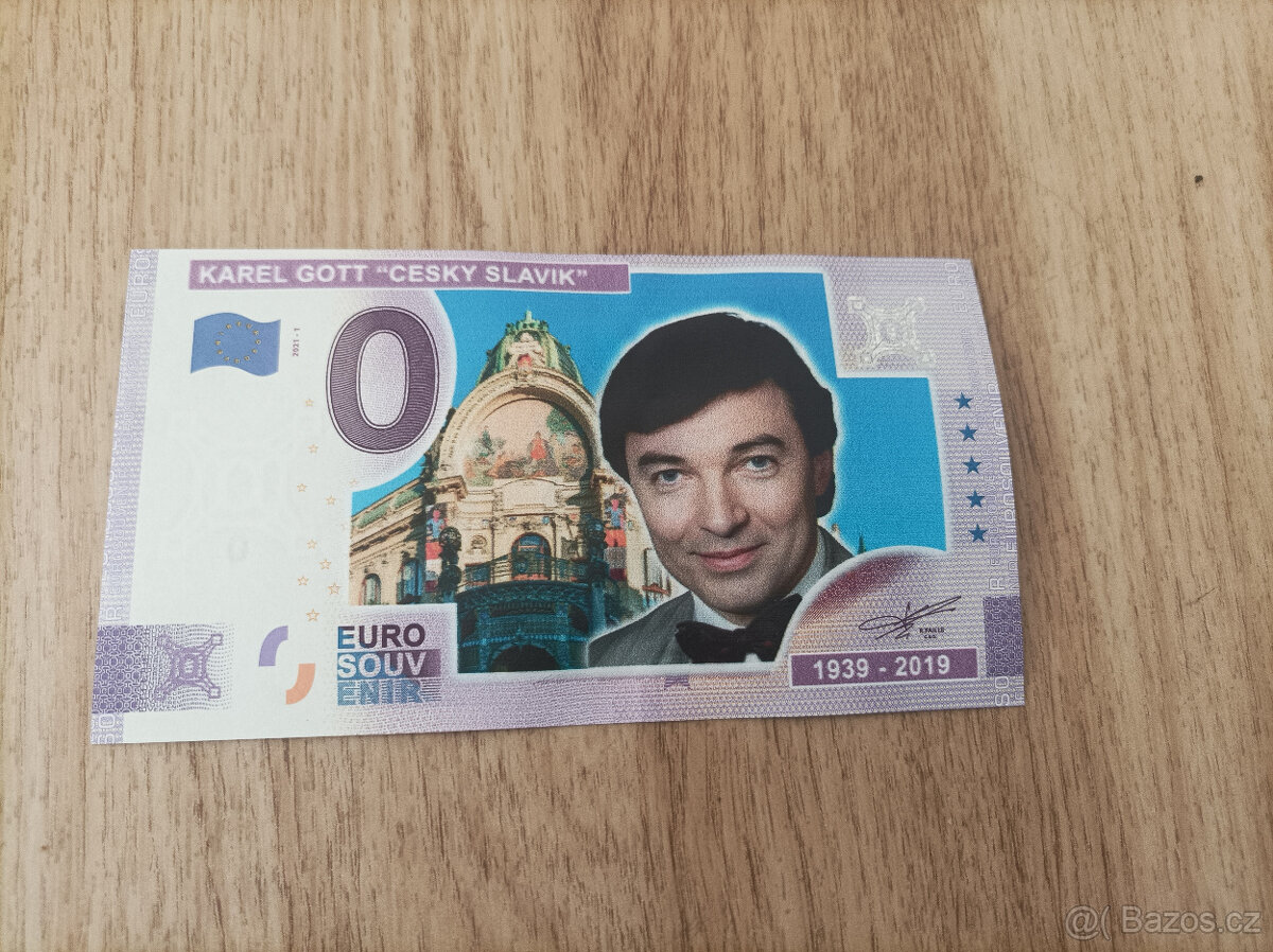 0eur bankovka KAREL GOTT - barevná