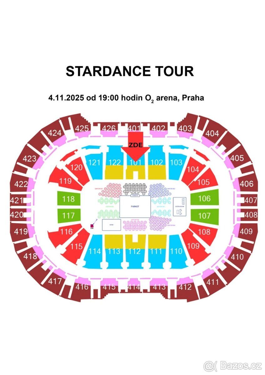 Prodám 4 lístky na StarDance Tour 2025 – O2 aréna, 4. 11. 20