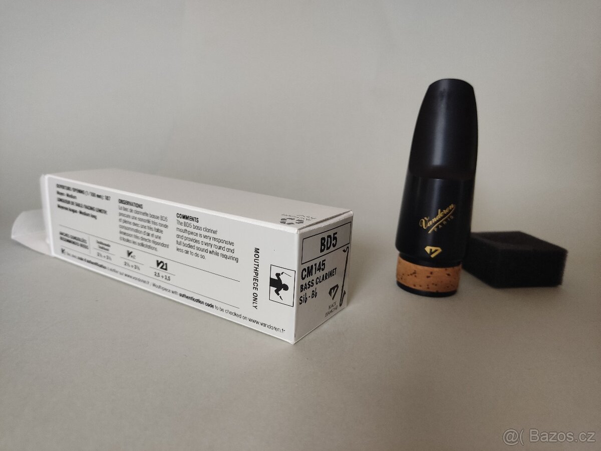 Prodám novou hubici na basklarinet Vandoren BD5