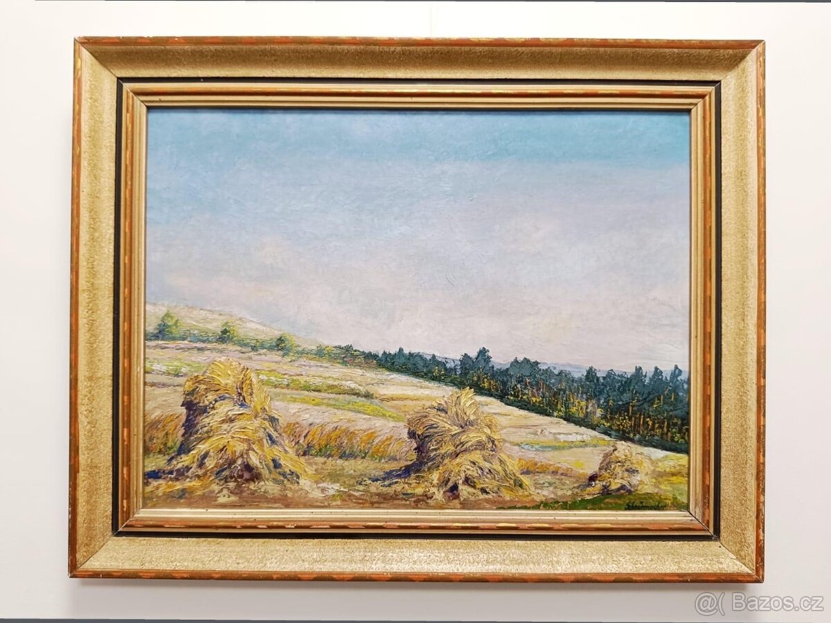 Obraz Schnurmacher, Šumavské žně, olej 52x65