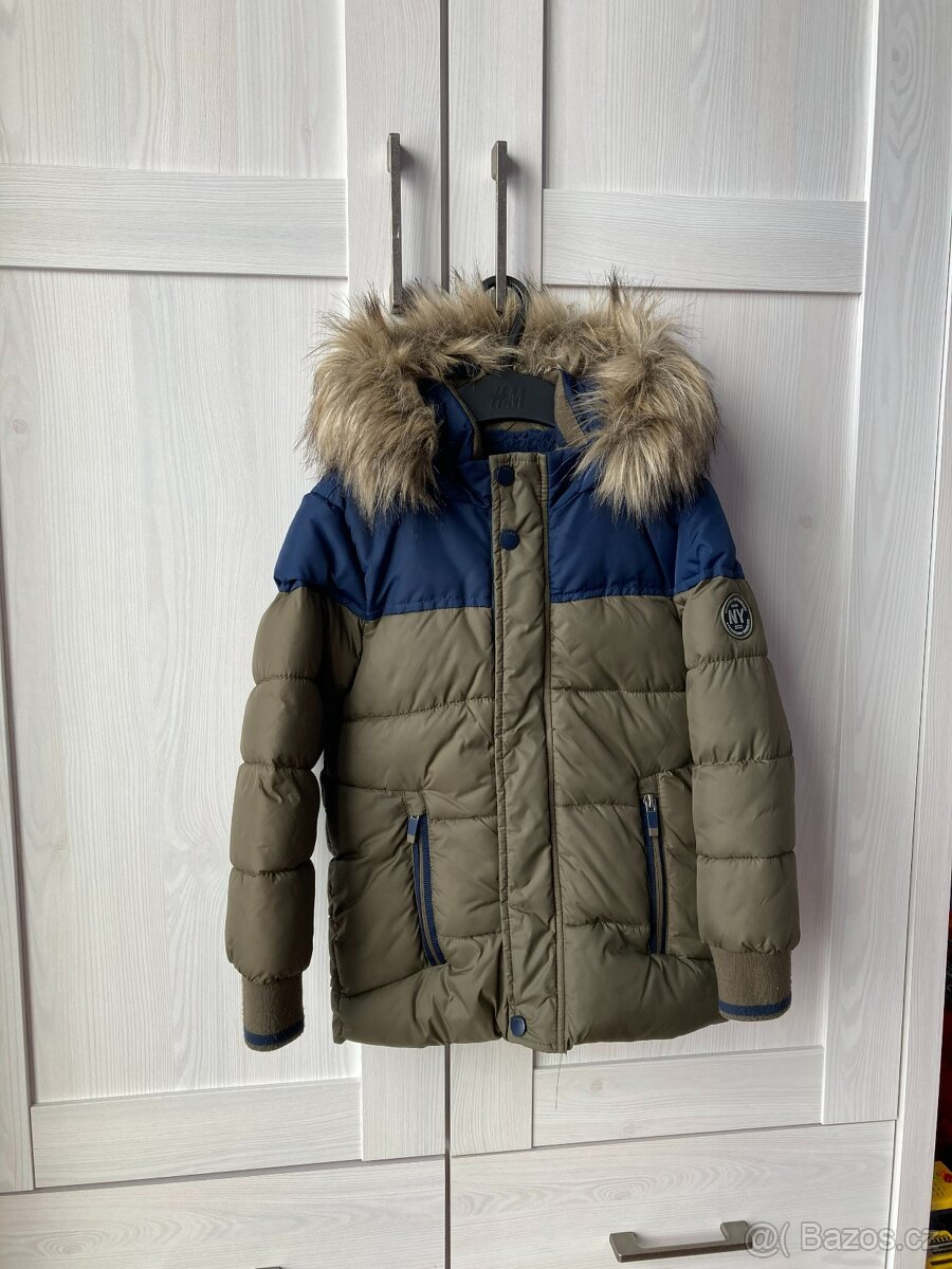 Zimní bunda s kožíškem, vel. 116