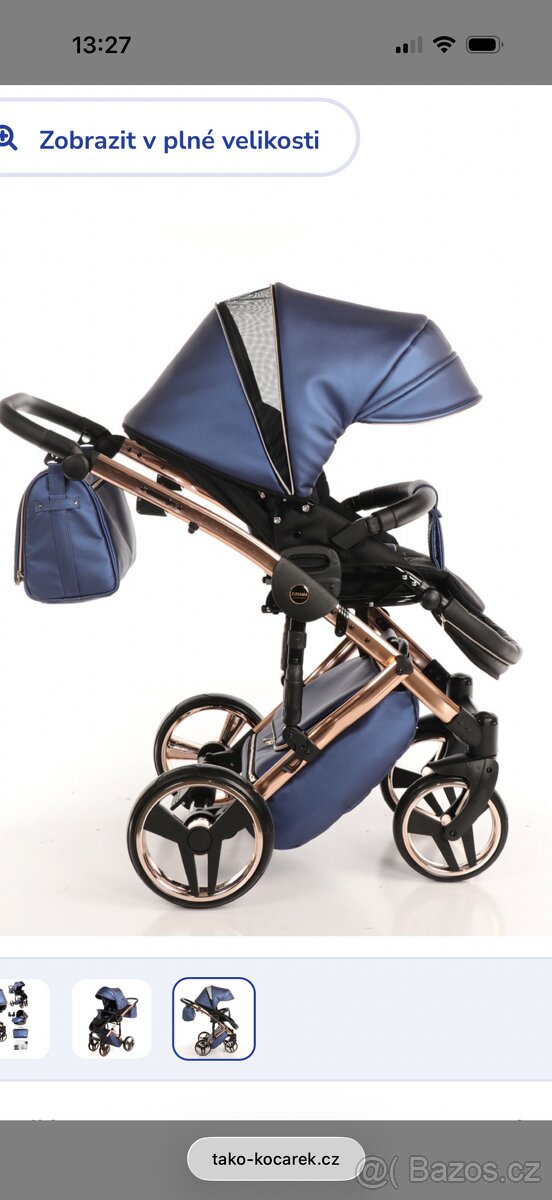 Junama modrý kočárek