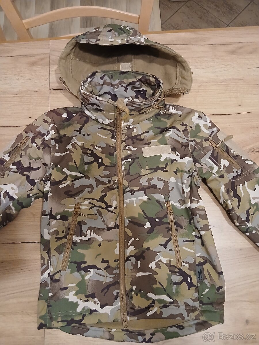 Maskáčová softshellová bunda dětská nová