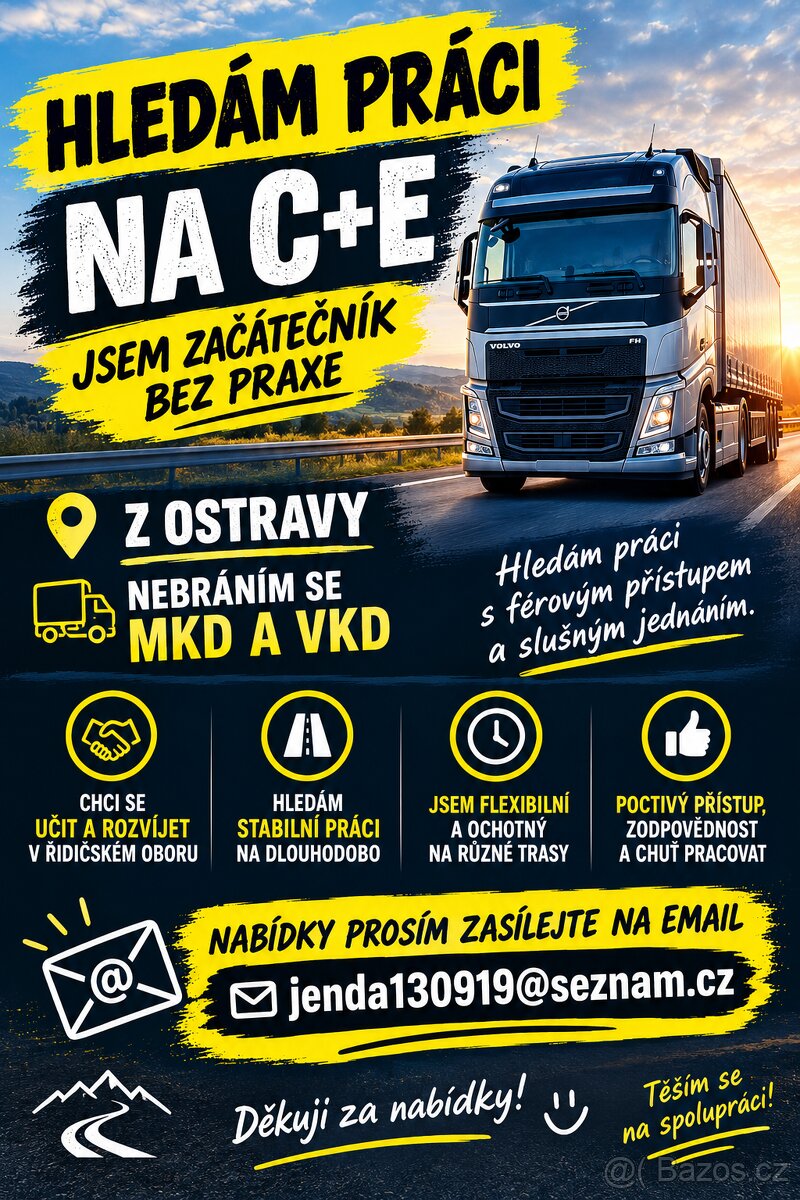 Hledám práci jako řidič C+E