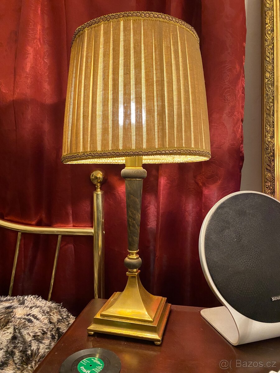 Vintage,retro lampa mosadz drevo 60'