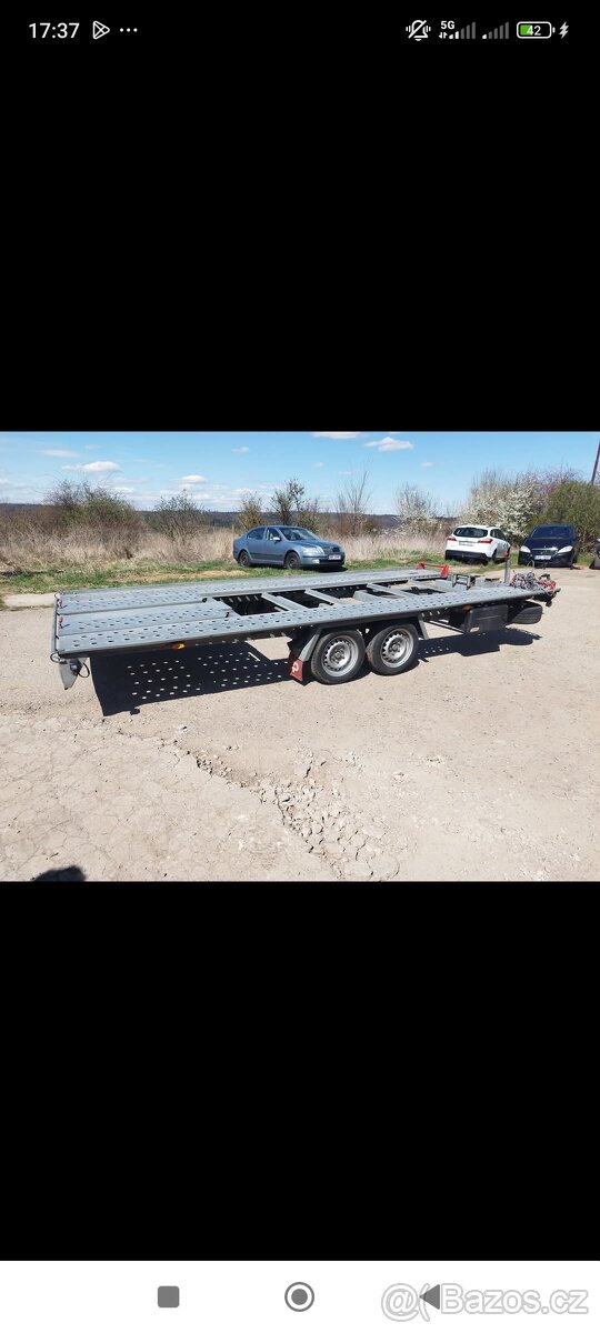Prodám Přívěs autopřepravník sklopný STK plátna Úložná plo