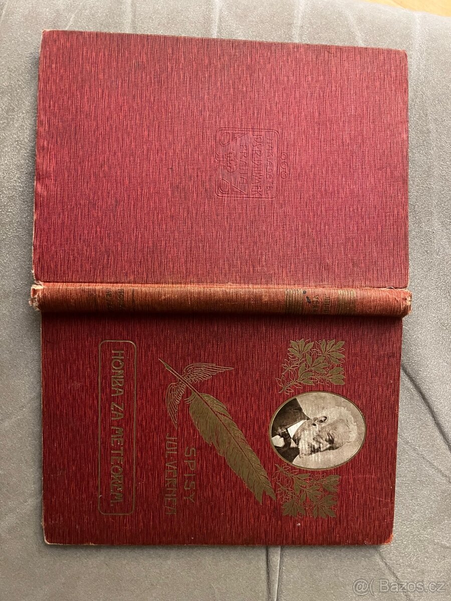 Verne: Honba za Meteorem, Vilímek 1909, vazba zlaté pero