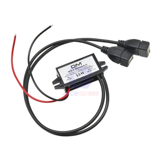 Měnič napětí 12/5V, 3A 2x USB