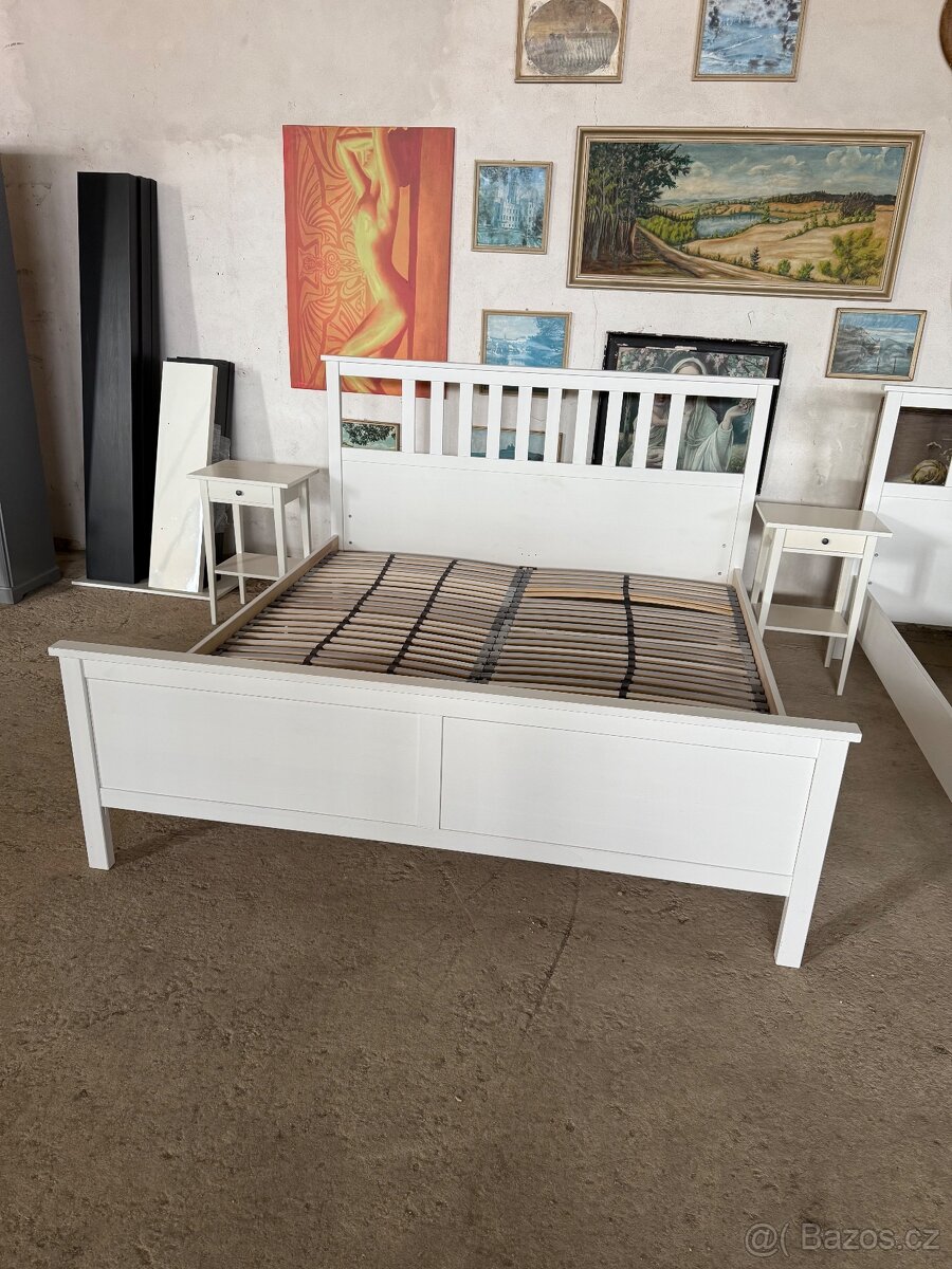 Ikea postel HEMNES 2 plus 2x noční stolek