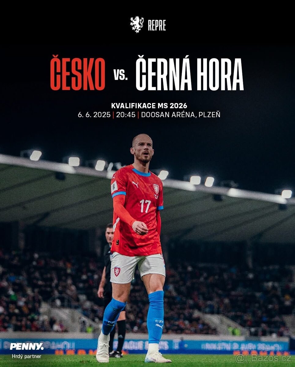 Vstupenky na ČESKO vs ČERNÁ HORA 6.6.2025