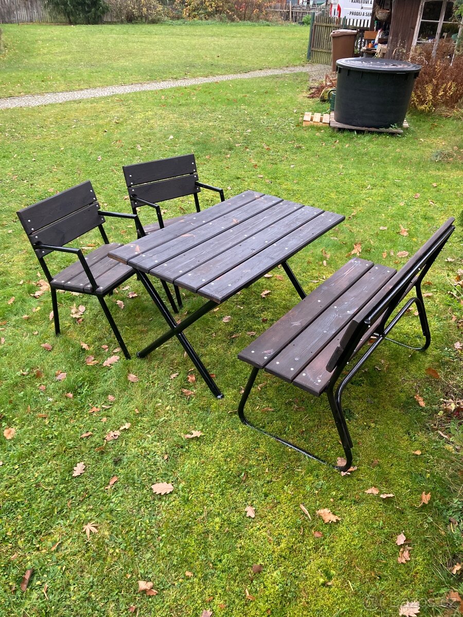 Zahradní set lavička stůl 2x židle