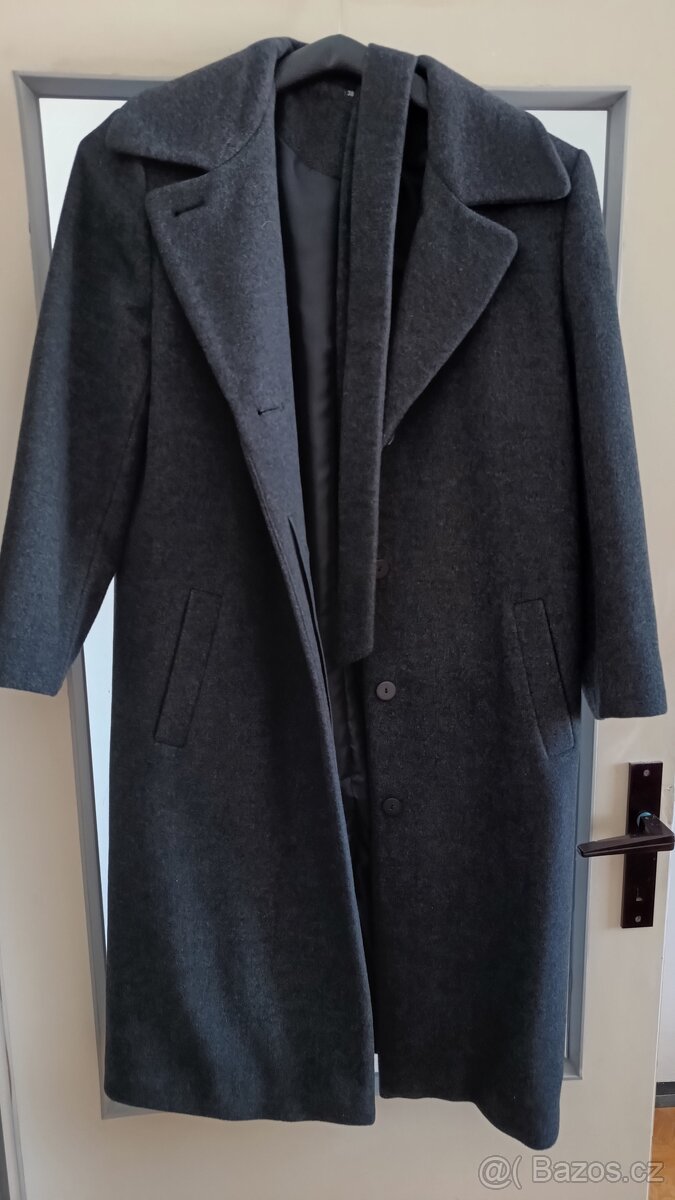 Kabát flauš šedý