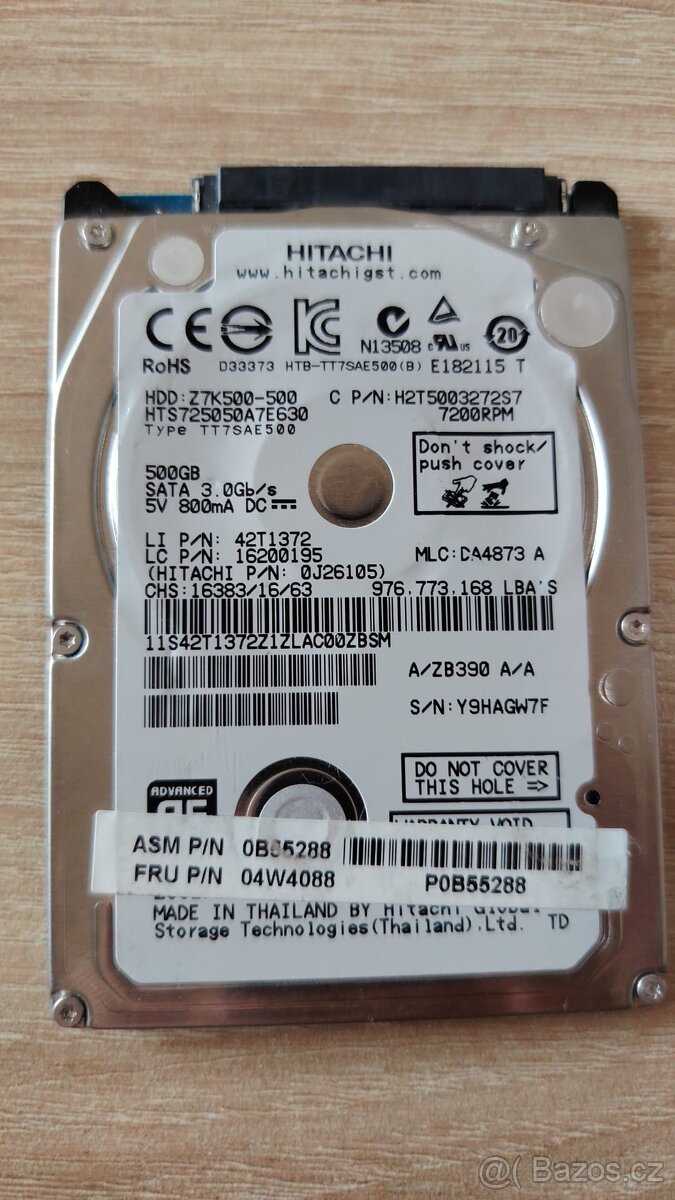 HDD disk 2,5" Hitachi 500GB Z7K500-500